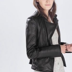 Zara Faux leather moto jacket